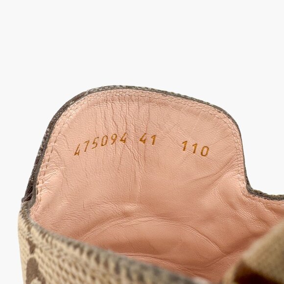 Gucci Beige GG Jumbo Princetown Mules Size 41 US 11 Women Horsebit Canvas Flats - Picture 13 of 13